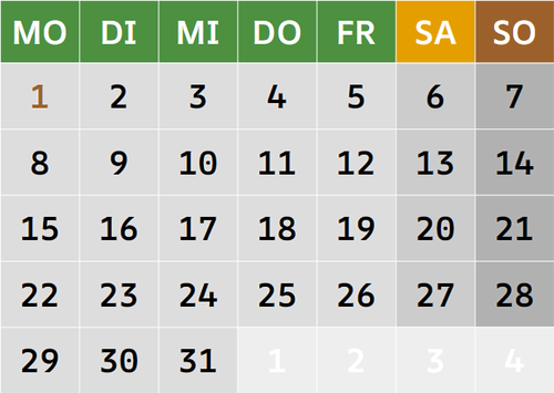 Kalenderblatt Januar 1968